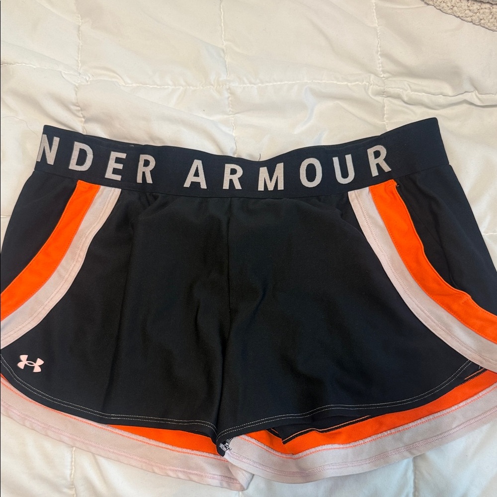 Under Armour Women's Black Shorts with Orange Trim